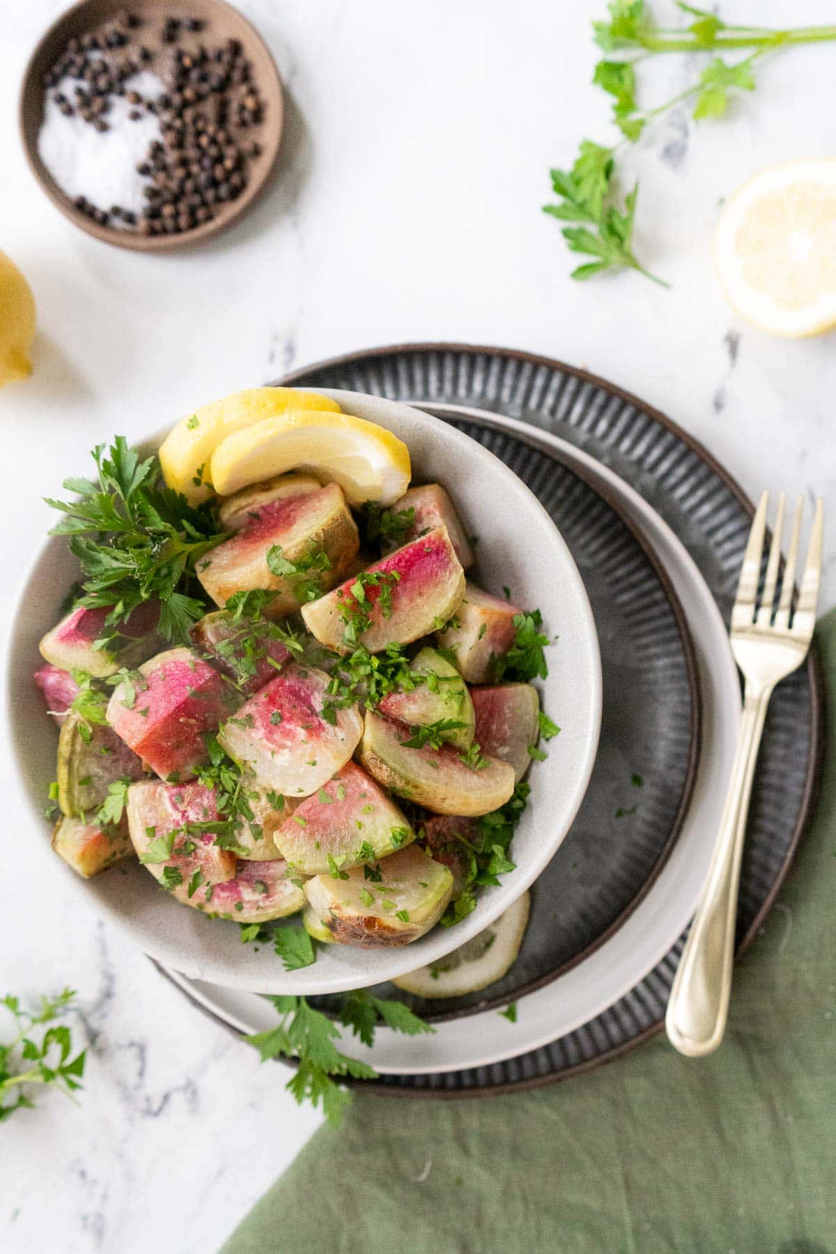 Roasted Watermelon Radishes - Peel with Zeal