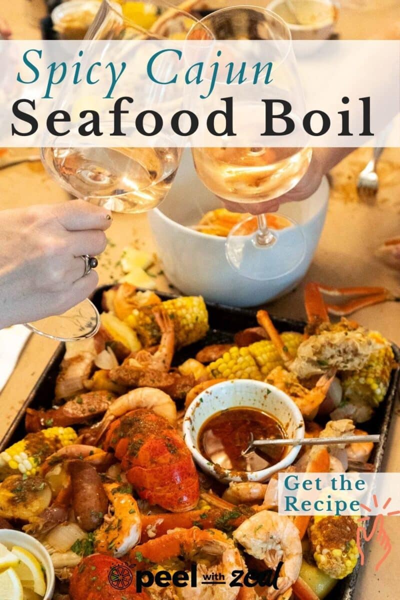 Spicy Cajun Seafood Boil served during dinner.
