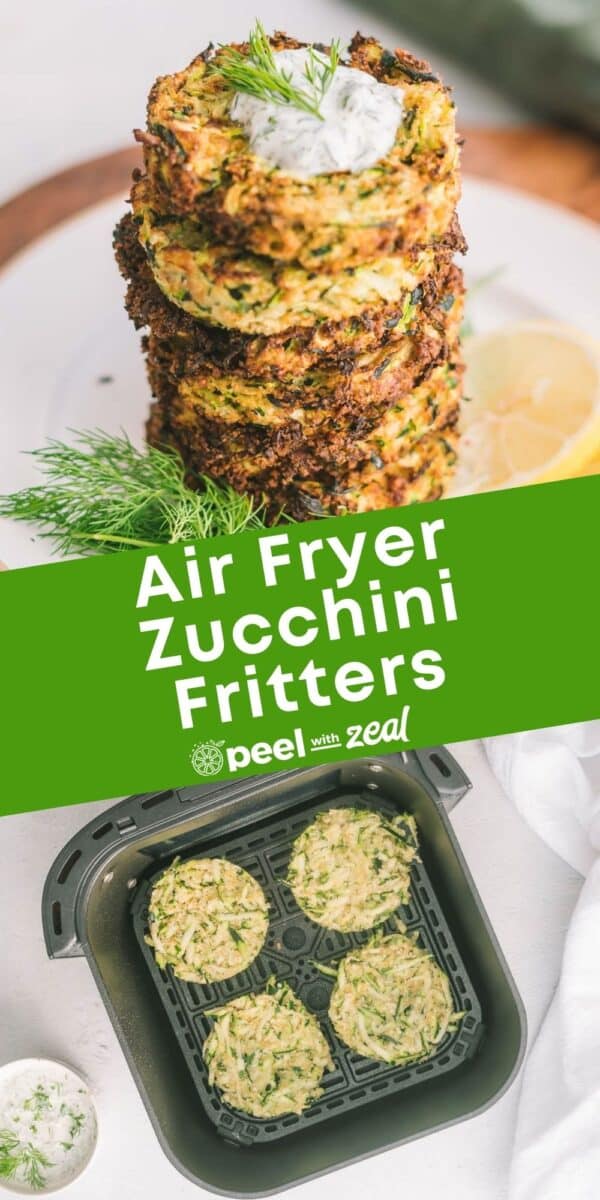 A stack of Zucchini fritters served on the dinner plate.