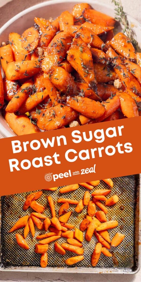 Roasted Carrots and a Glazed Carrots in a bowl.