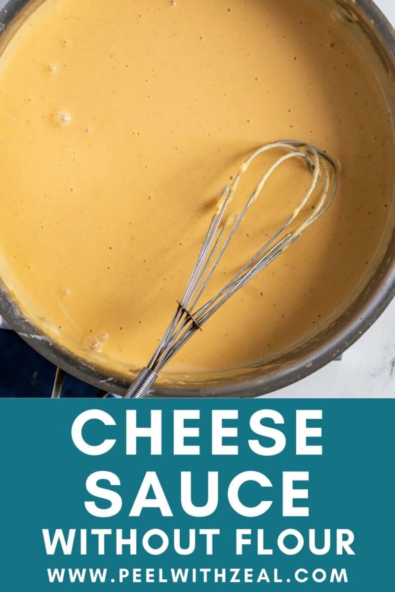 Cheese sauce in a pan.