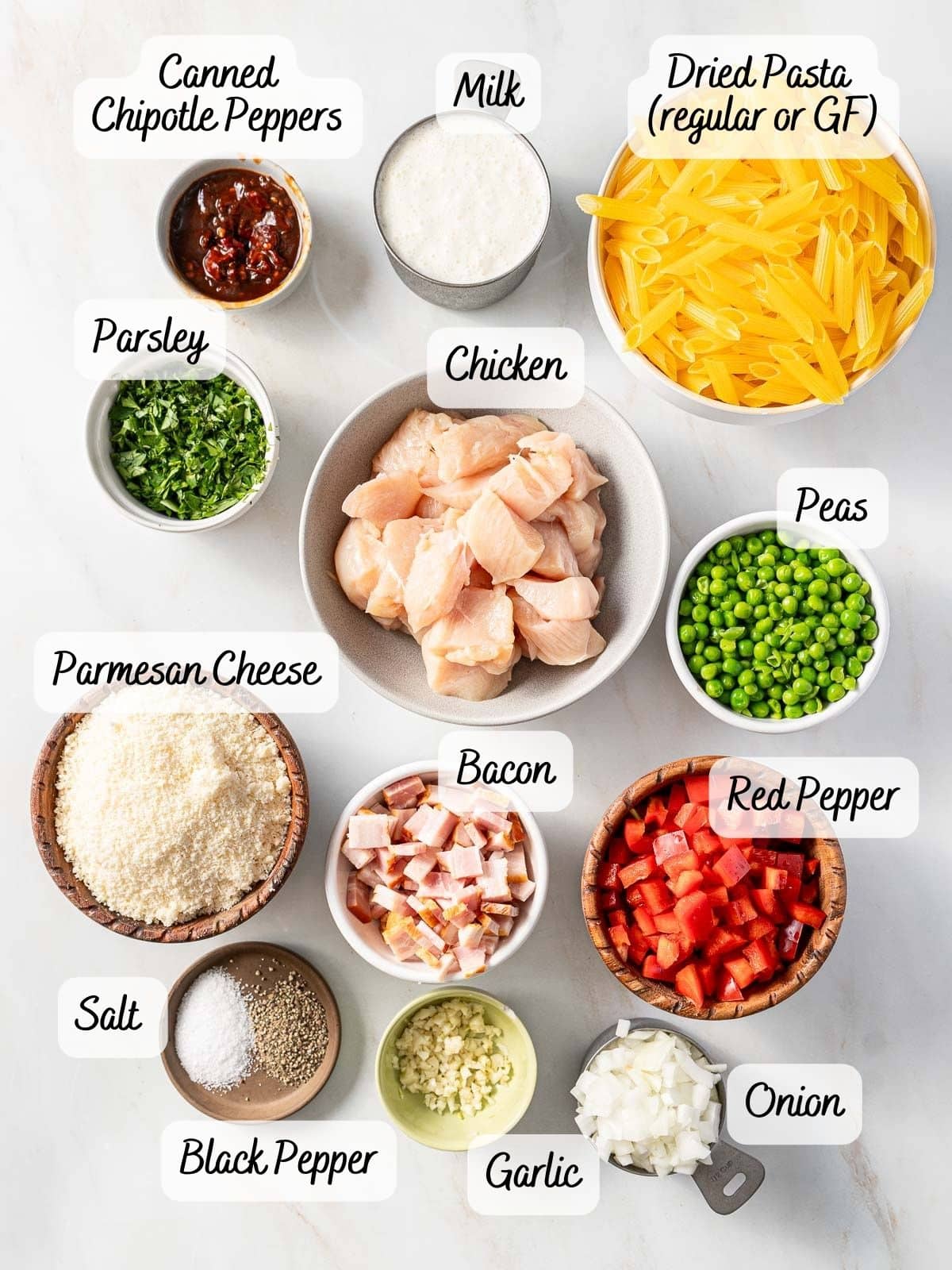 Ingredients on a counter