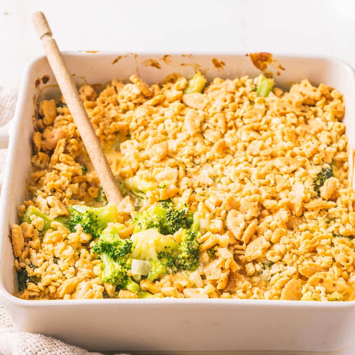 Broccoli casserole in a dish