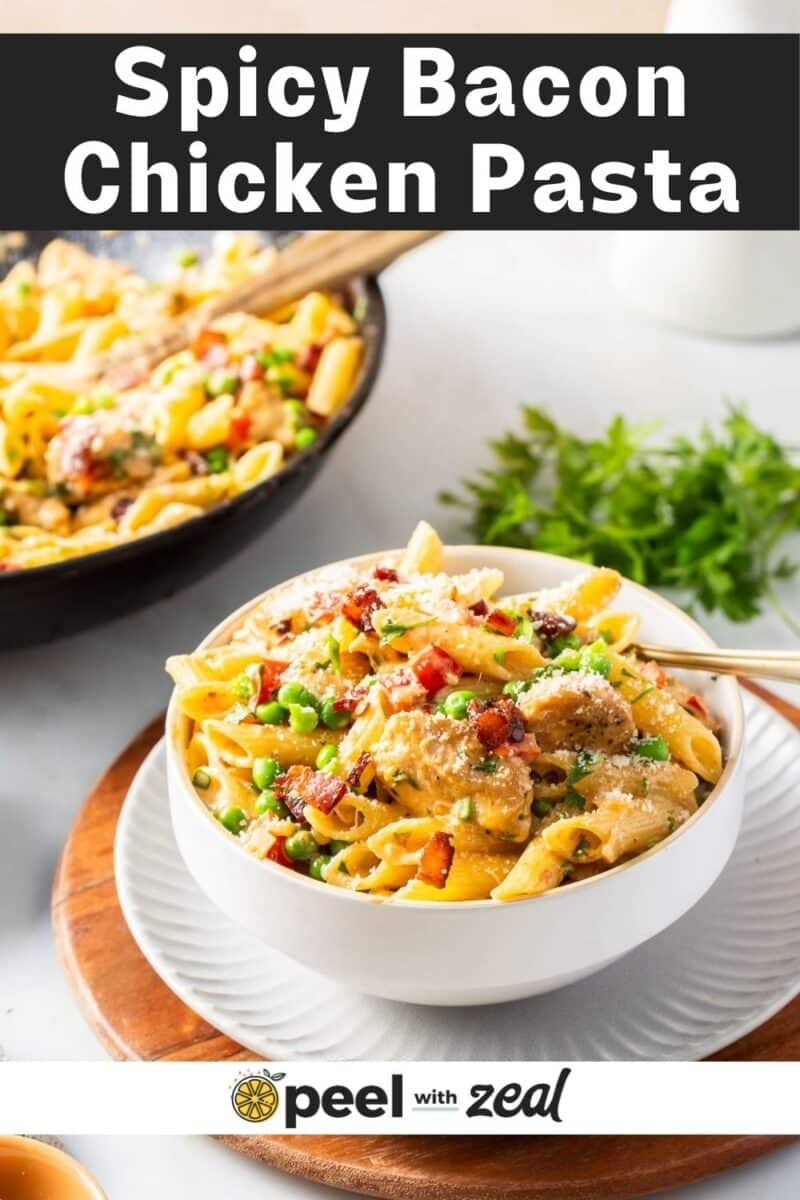 Spicy Chicken Pasta in the bowl.