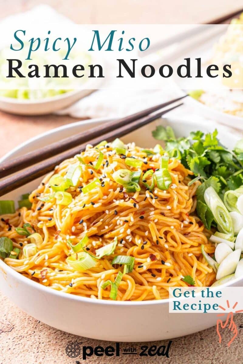 Spicy Miso Ramen Noodles on a bowl.