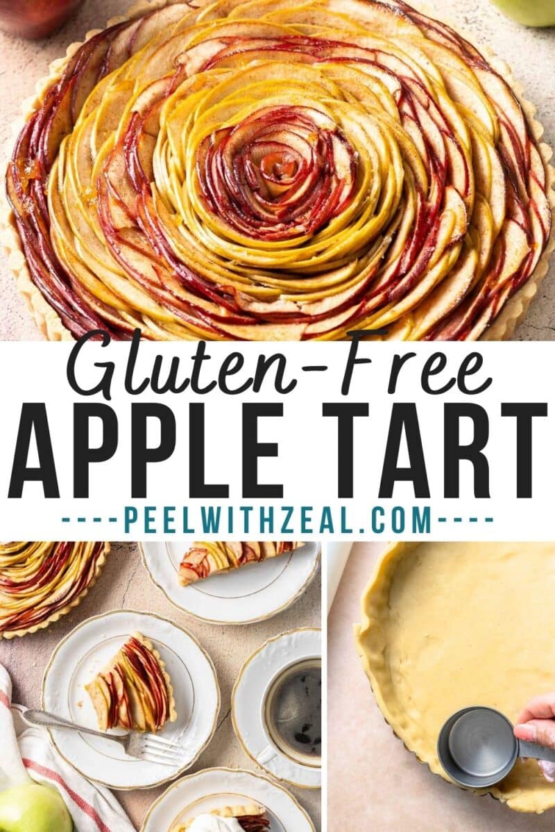 gluten free apple tart on a counter.