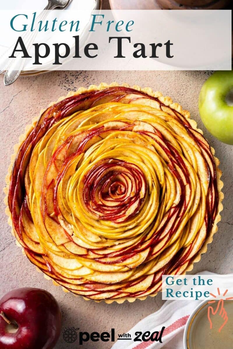 gluten free apple tart on a counter.