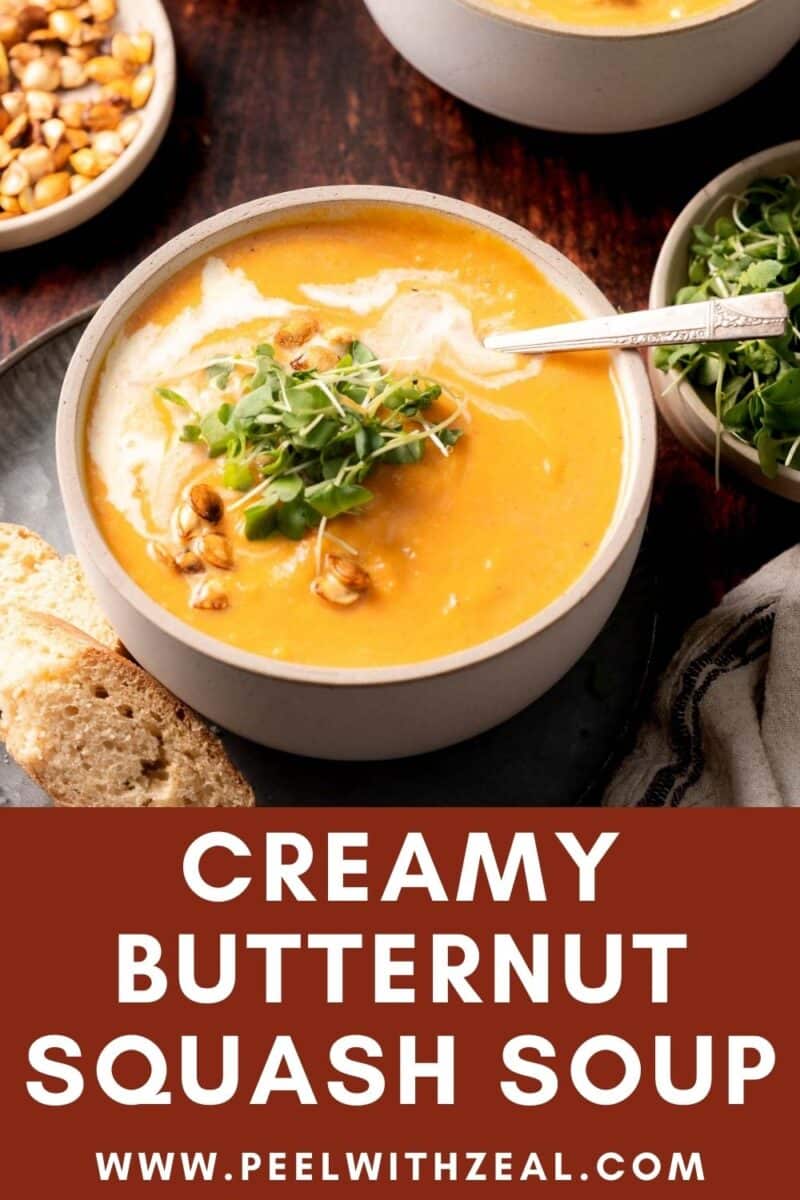 A bowl of roasted squash soup.