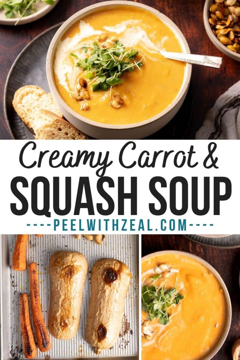 Soup in a bowl.