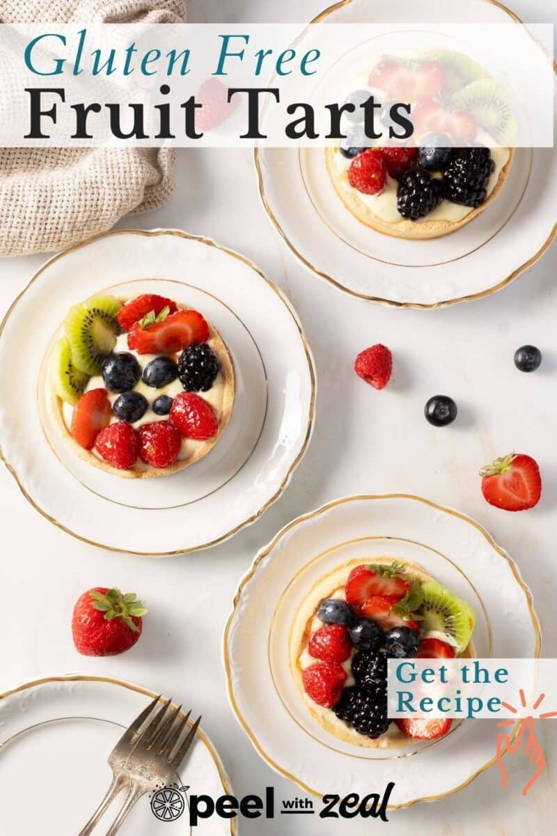 Gluten free fruit tarts plates.