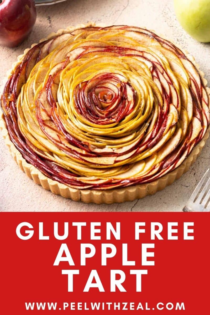 gluten free apple tart on a counter.