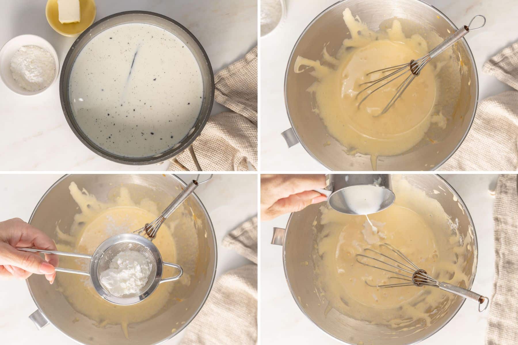 Prepping the cream filling.