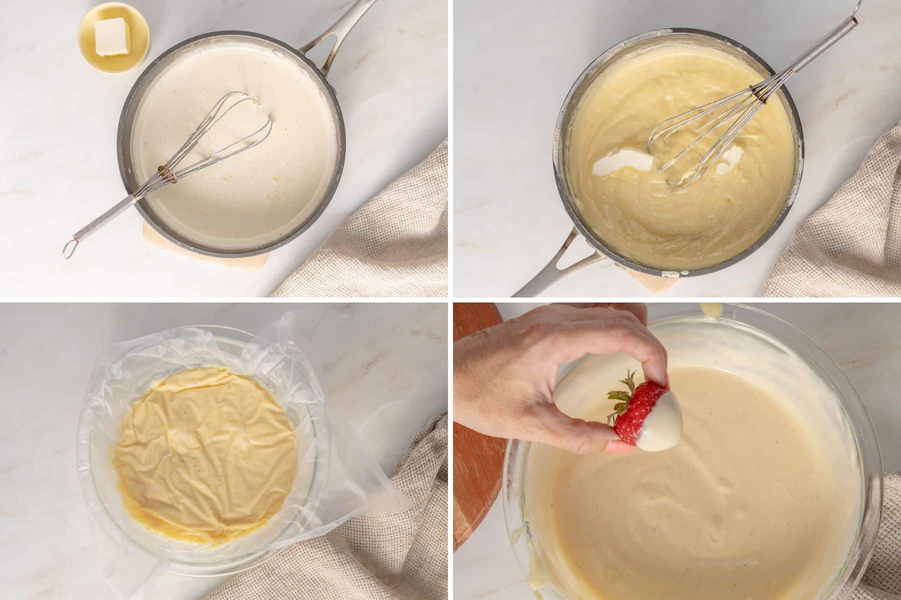 Making pastry custard.