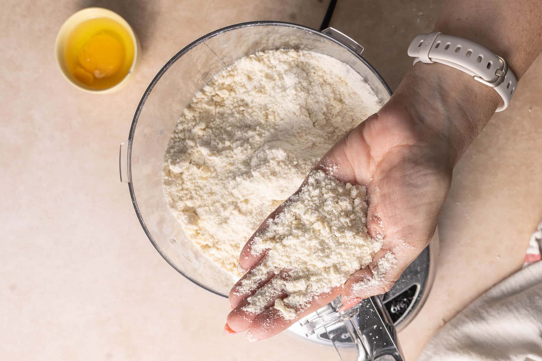 The flour butter mixture should look like sand.