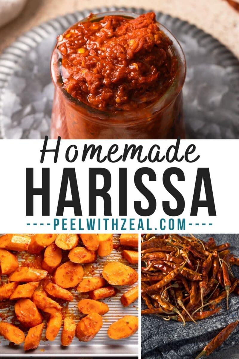 Homemade harissa paste in a jar.