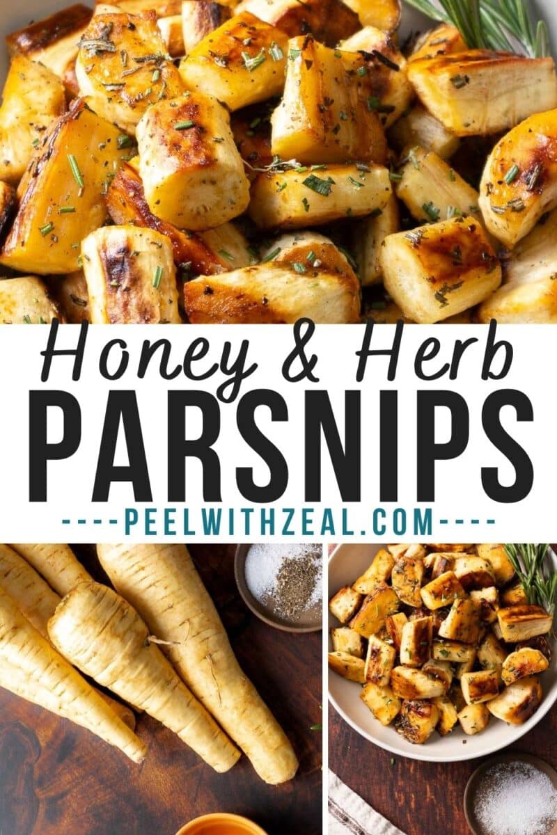 Honey parsnips in a bowl.