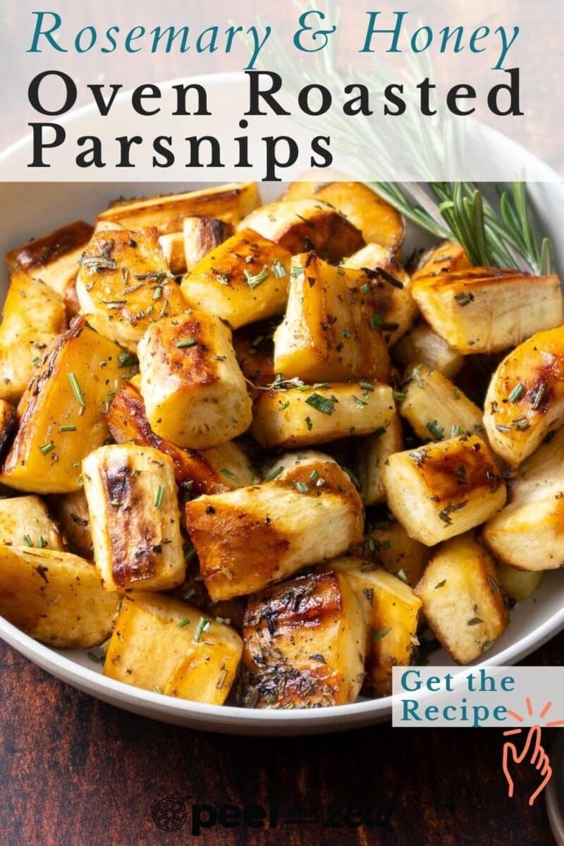 Honey parsnips in a bowl.