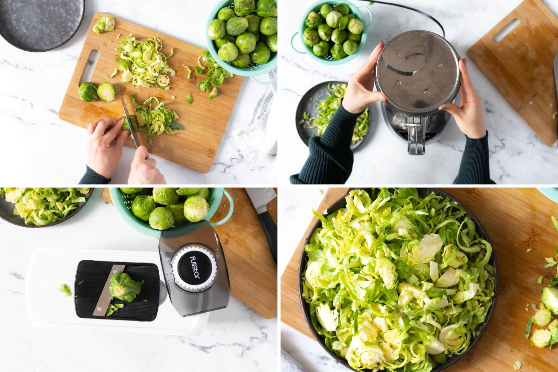 3 ways to shred brussels sprouts.