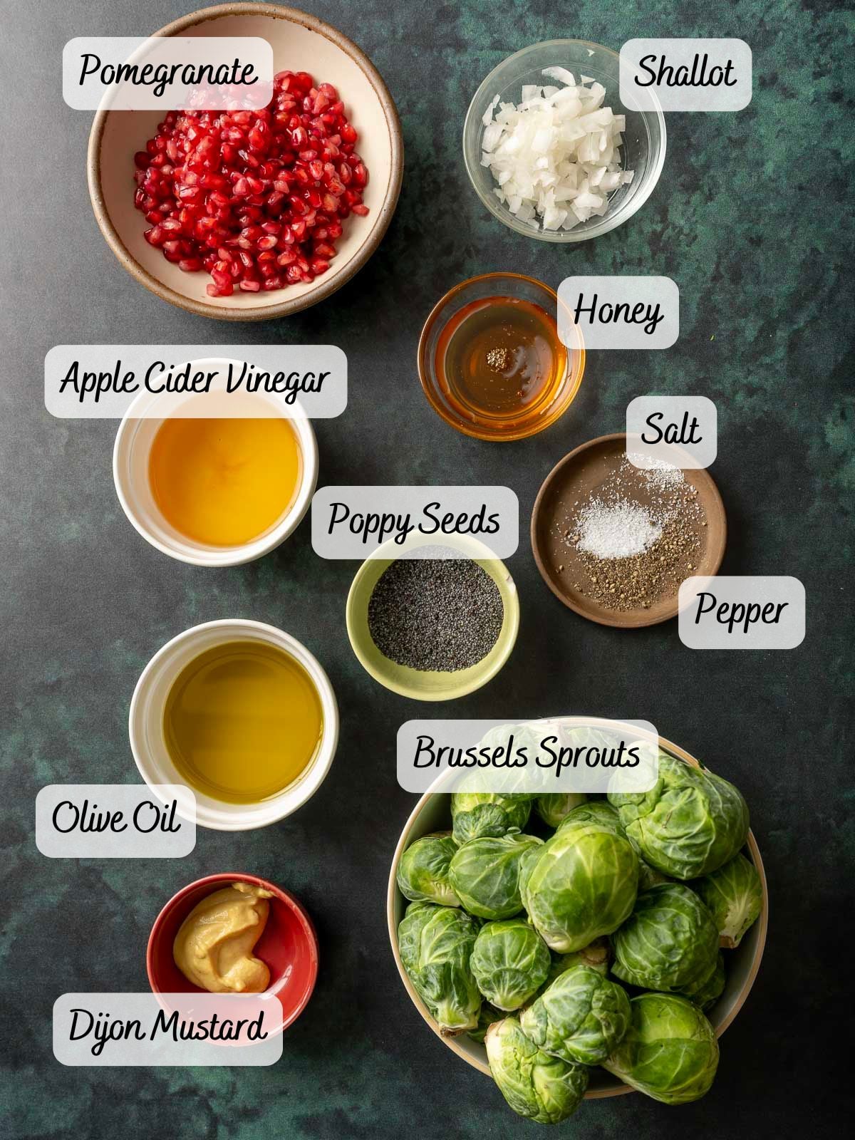 Salad ingredients on a counter.
