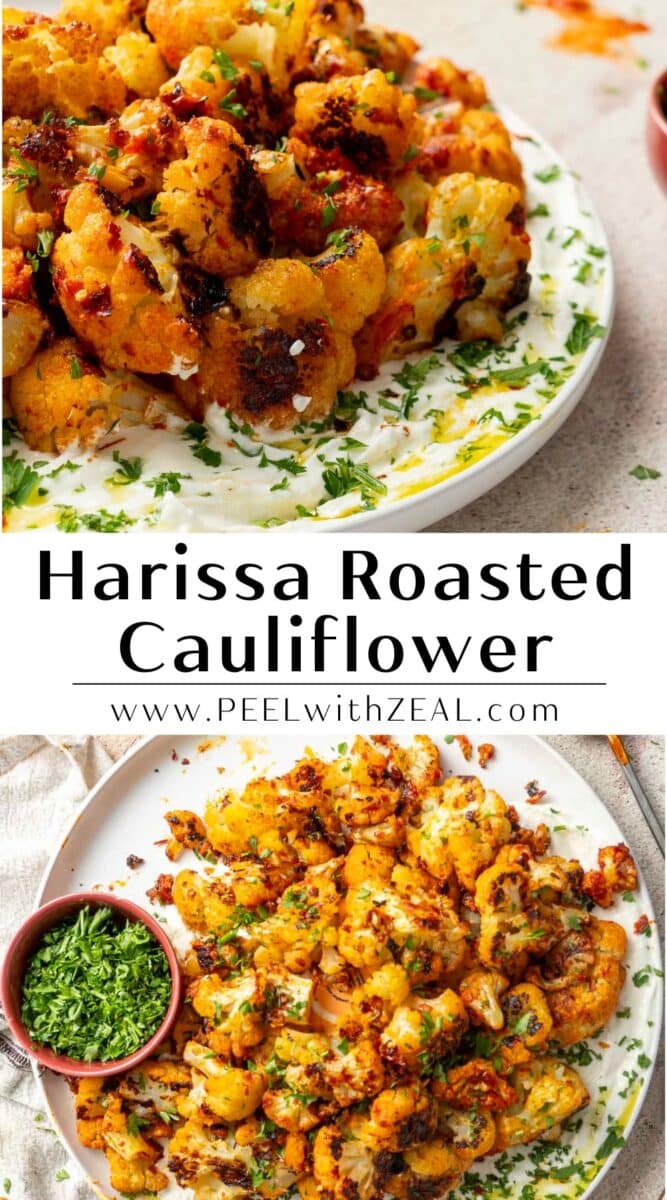 Roasted cauliflower on a plate.