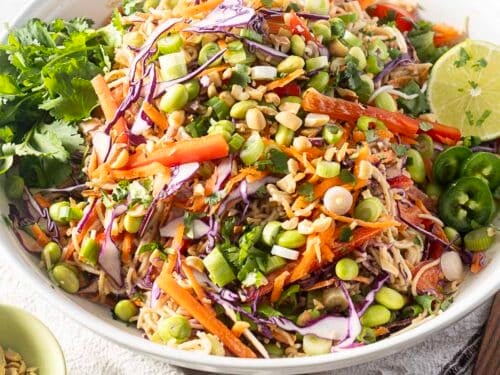 Cold Ramen Noodle Salad with Peanut Dressing - Peel with Zeal