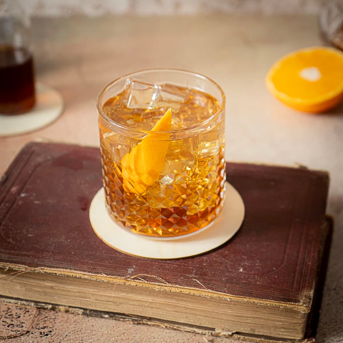 scotch old fashioned in a glass